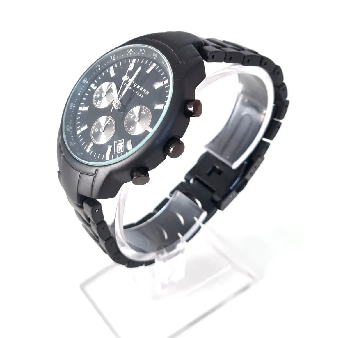 Bergmann Armbandhr Chronograph 2004 titanium 41mm Schwarz