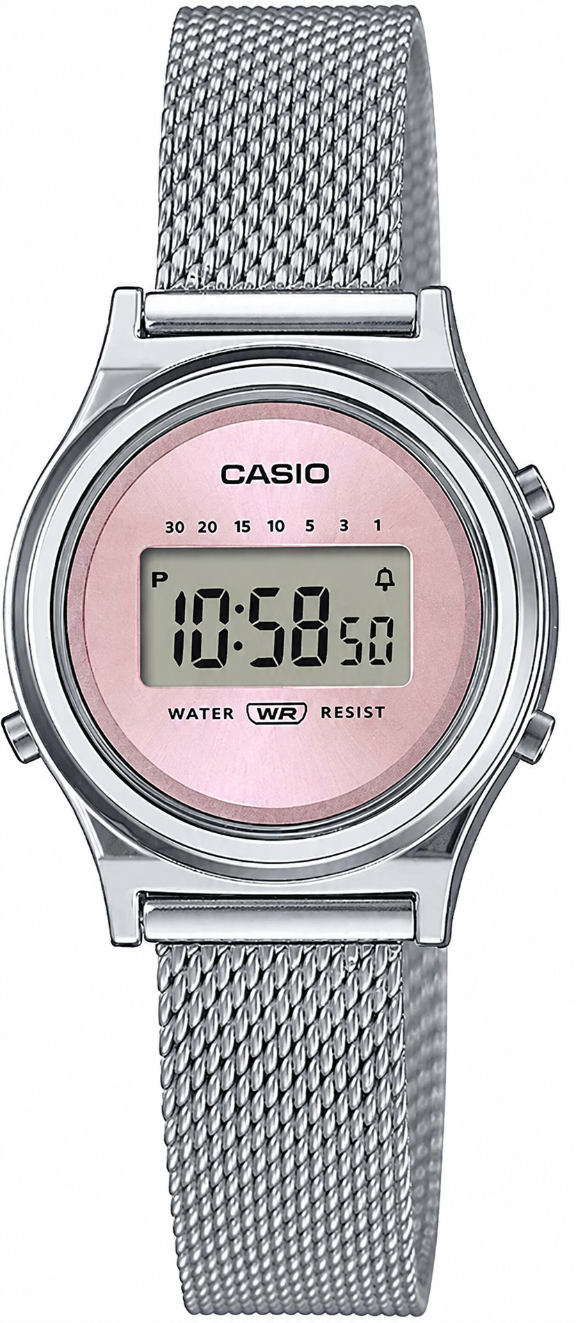 Casio Vintage Damen Uhr Chronograph LA700WEM-4AEF Silber Pink
