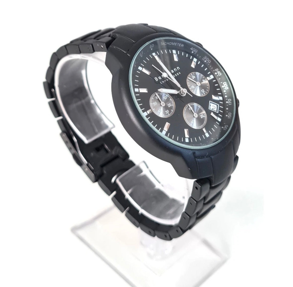 Bergmann Armbandhr Chronograph 2004 titanium 41mm Schwarz